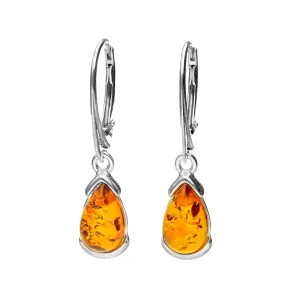 MILENA drop earrings Silver and Amber