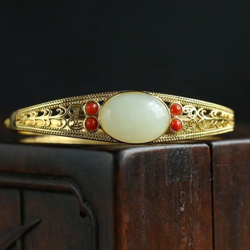 Natural Hetian jade bracelet for women