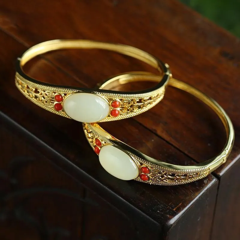 Natural Hetian jade bracelet for women