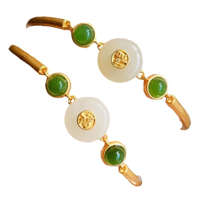 new inlaid natural and Baitian Chalcedony safety clasp Bracelet