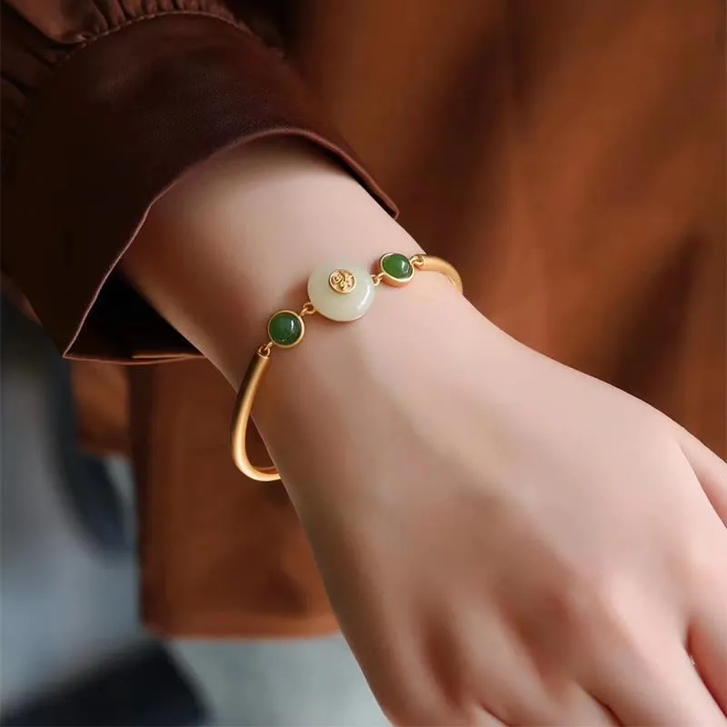 new inlaid natural and Baitian Chalcedony safety clasp Bracelet