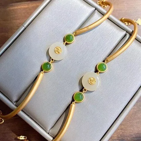 new inlaid natural and Baitian Chalcedony safety clasp Bracelet