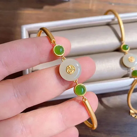 new inlaid natural and Baitian Chalcedony safety clasp Bracelet