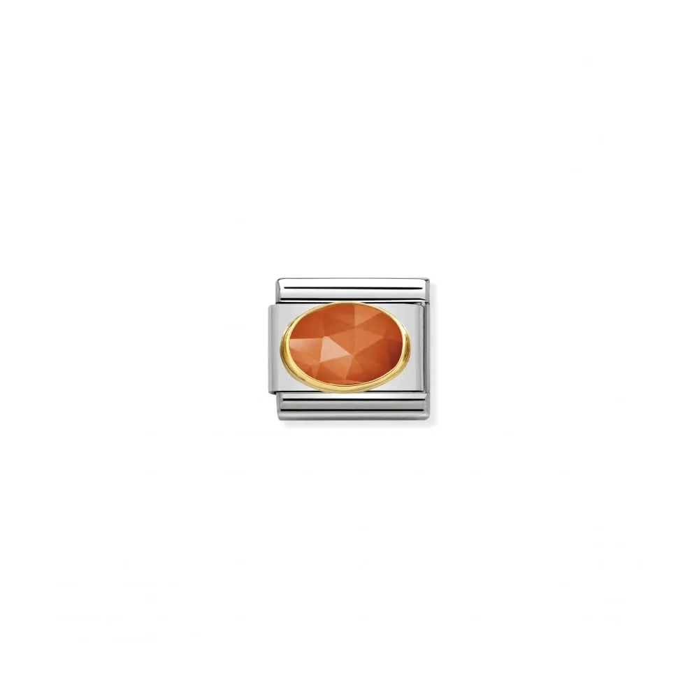 Nomination Classic Faceted Jade Link - Gold/Orange ~ 030515/10