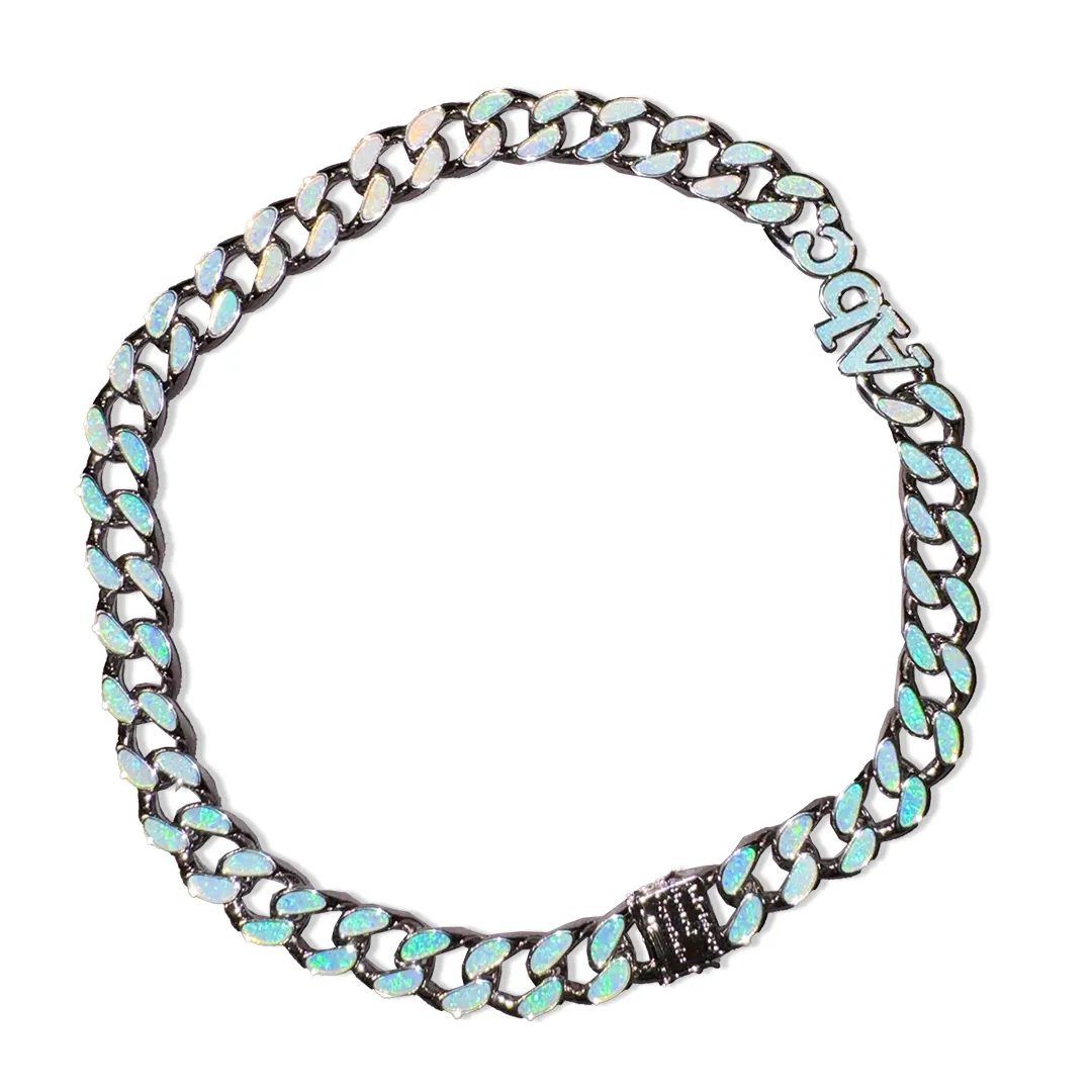 Opal Opal Opal Curb Link Necklace (Cream Soda)