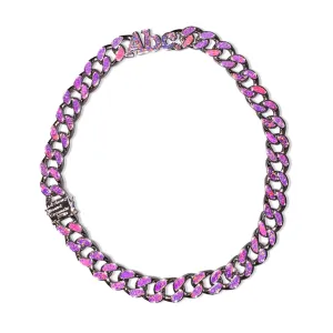 Opal Opal Opal Curb Link Necklace (Royal Lavender Opal)