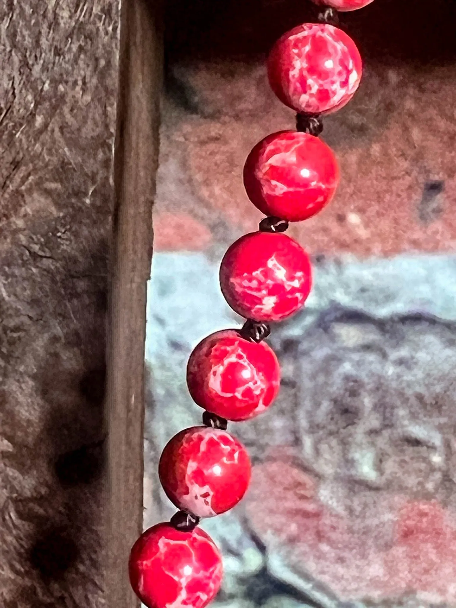 Radiant Blissful Soul Necklace in Red Coral Color