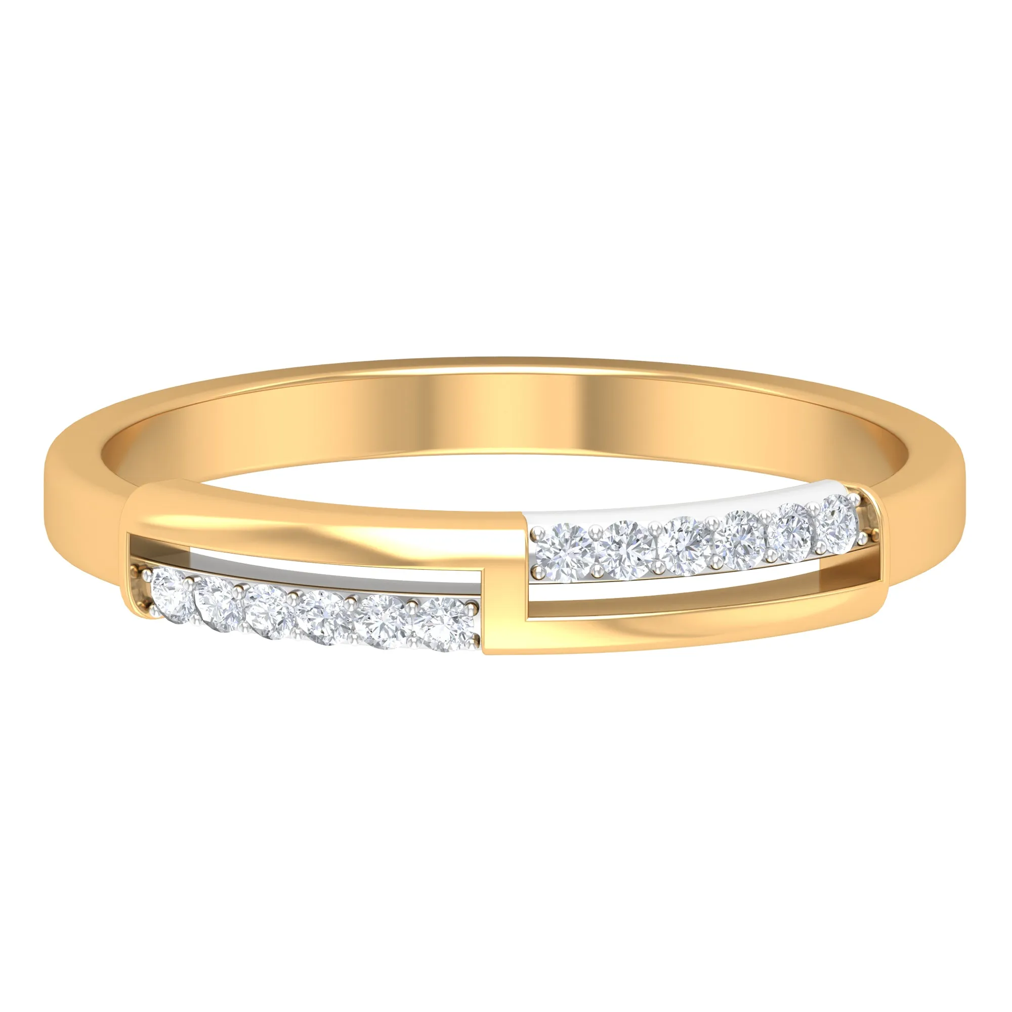 Round Diamond Band Ring in Prong Setting