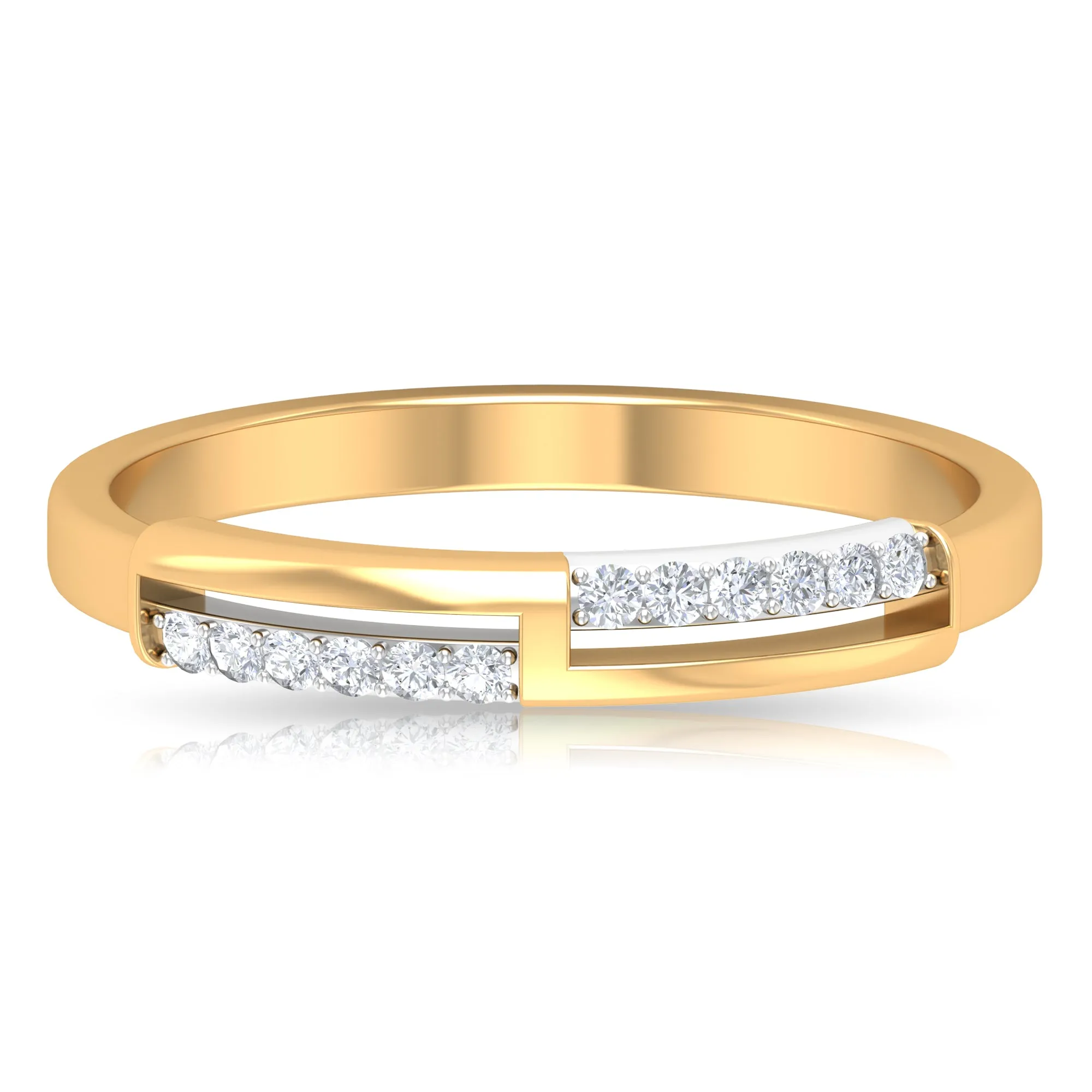 Round Diamond Band Ring in Prong Setting