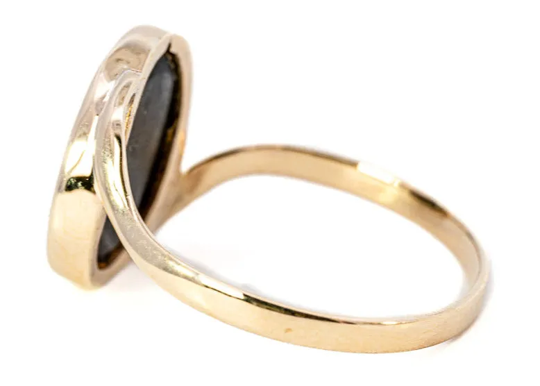 Stunning Handmade 9ct Yellow Gold Opal Doublet Ring