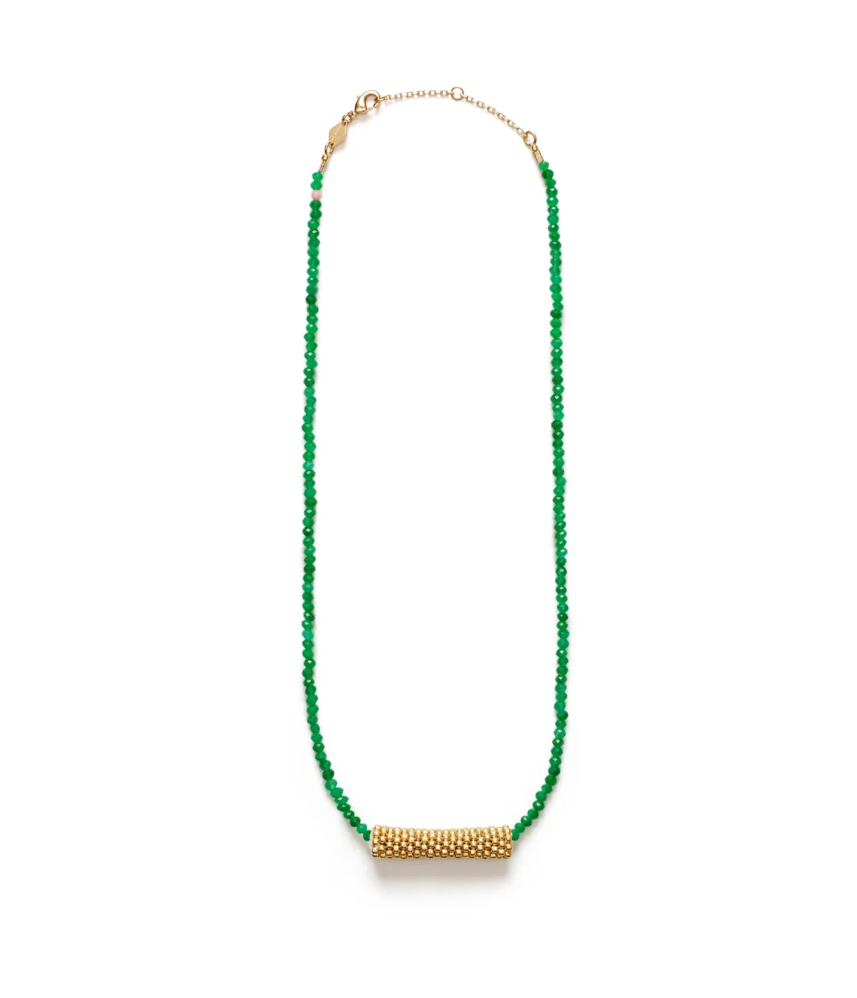 Tan Line Necklace in Jade Green