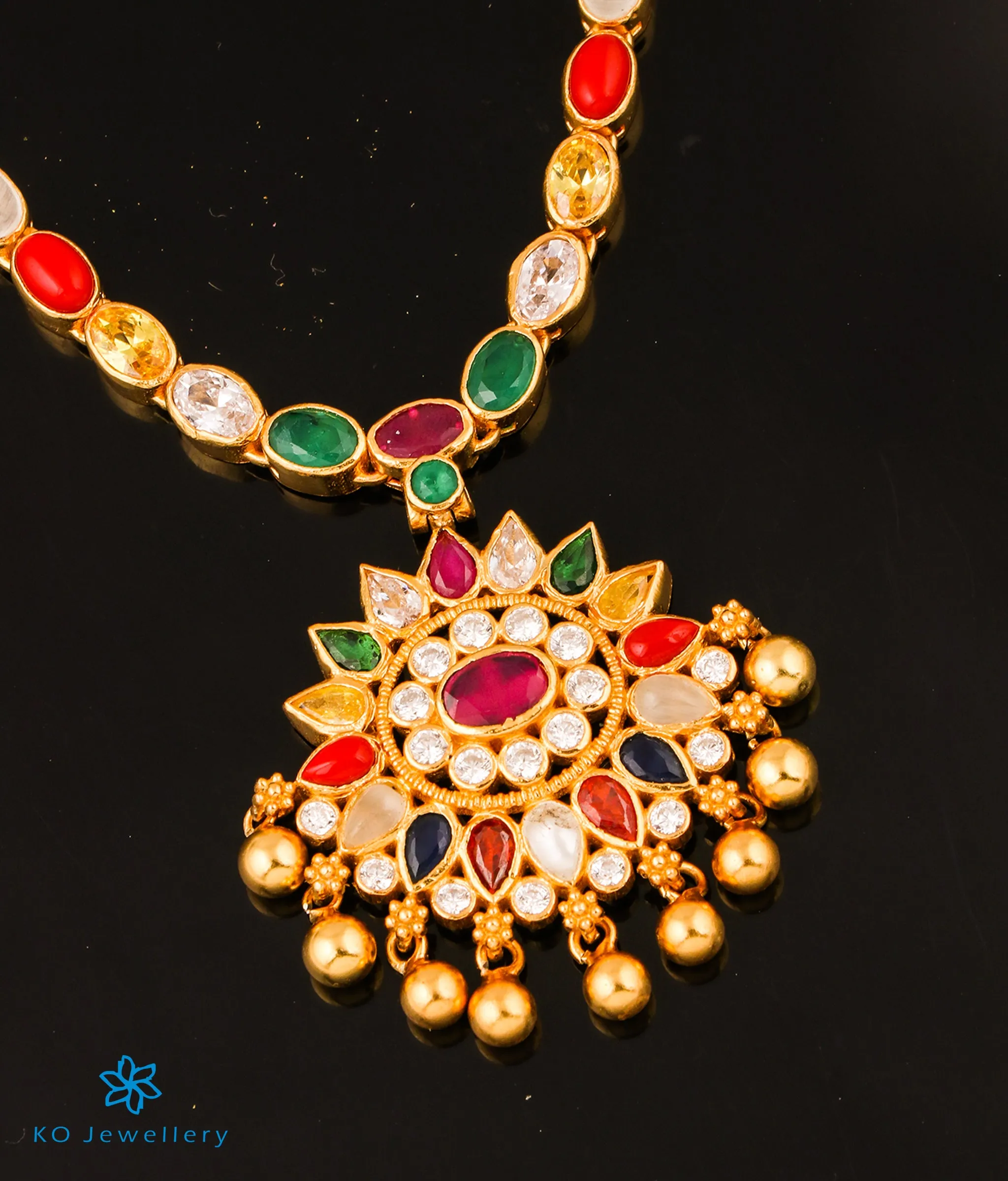 The Kshama Silver Navarathna Necklace