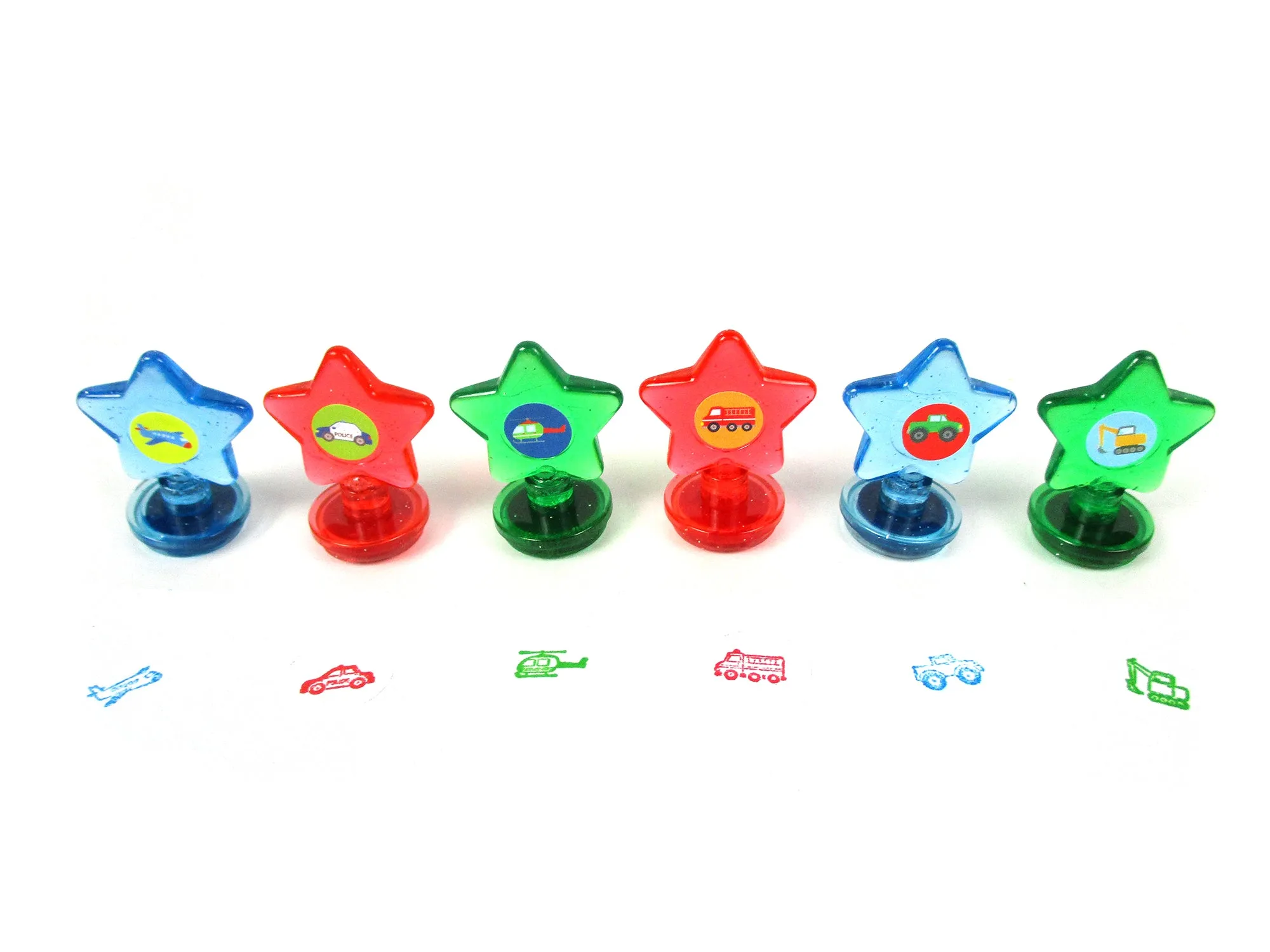 Vehicle Stackable Crayon with Stamper Topper