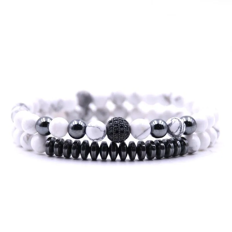 Wholesale black natural stone inlaid zircon bracelet JDC-BT-JH013