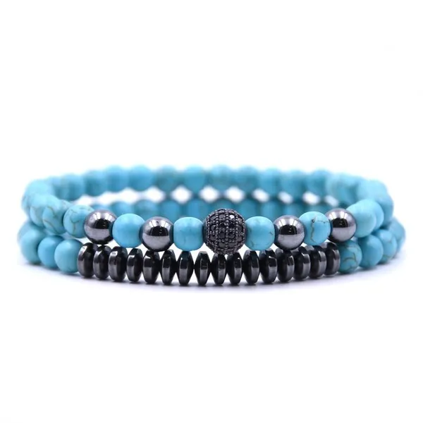 Wholesale black natural stone inlaid zircon bracelet JDC-BT-JH013