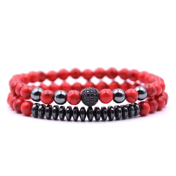 Wholesale black natural stone inlaid zircon bracelet JDC-BT-JH013