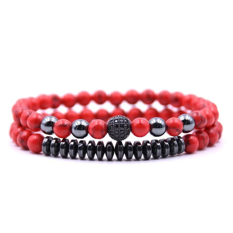Wholesale black natural stone inlaid zircon bracelet JDC-BT-JH013