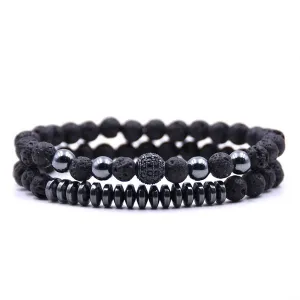 Wholesale black natural stone inlaid zircon bracelet JDC-BT-JH013
