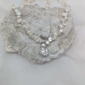 Wild  pearls and silver necklace